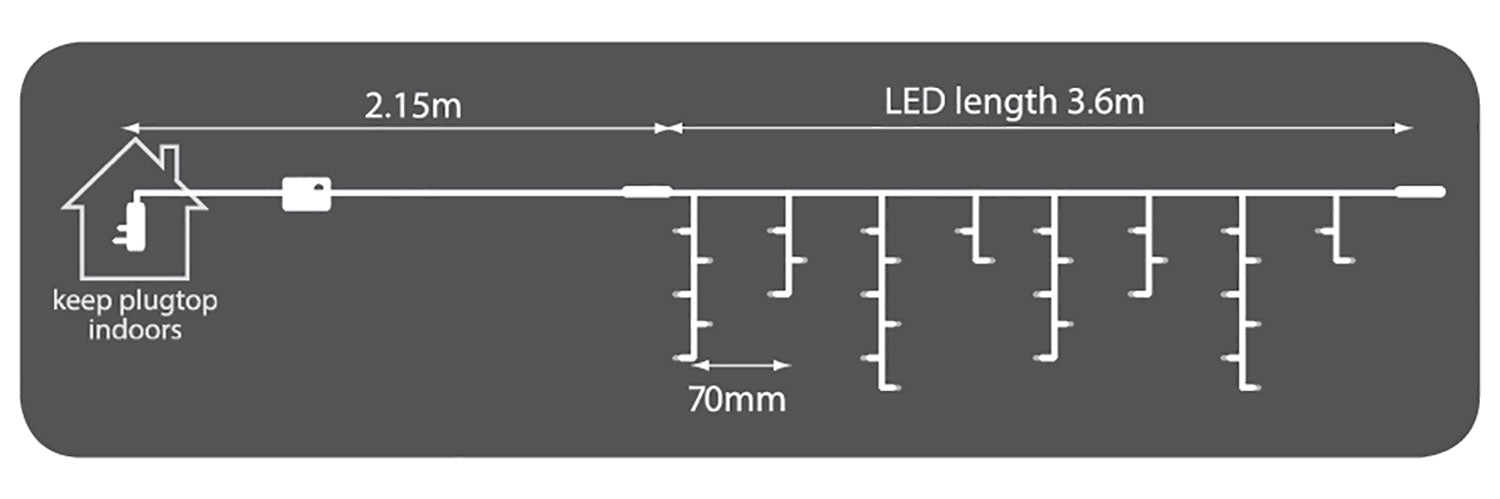 LYYT 180 LED Outdoor Icicle Light Conn CW - view 3