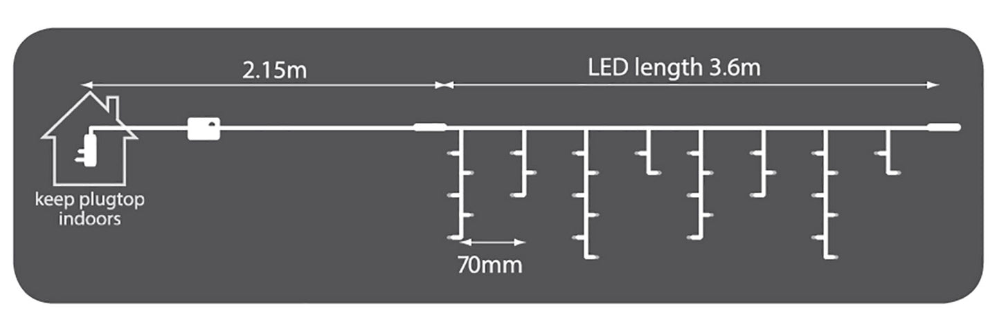 LYYT 180 LED Outdoor Icicle Light Conn CW - view 3