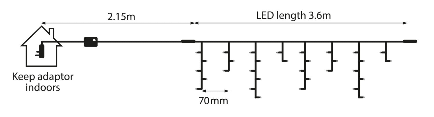 LYYT 180 LED Outdoor Icicle Light Conn CW - view 4