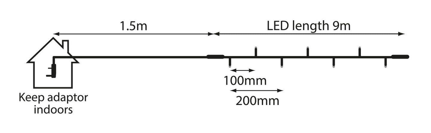 LYYT 90 LED Heavy Duty Static String Light - Warm White - view 2