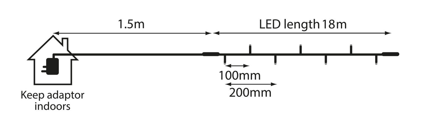 LYYT 180 LED Heavy Duty Static String Light - Warm White - view 7