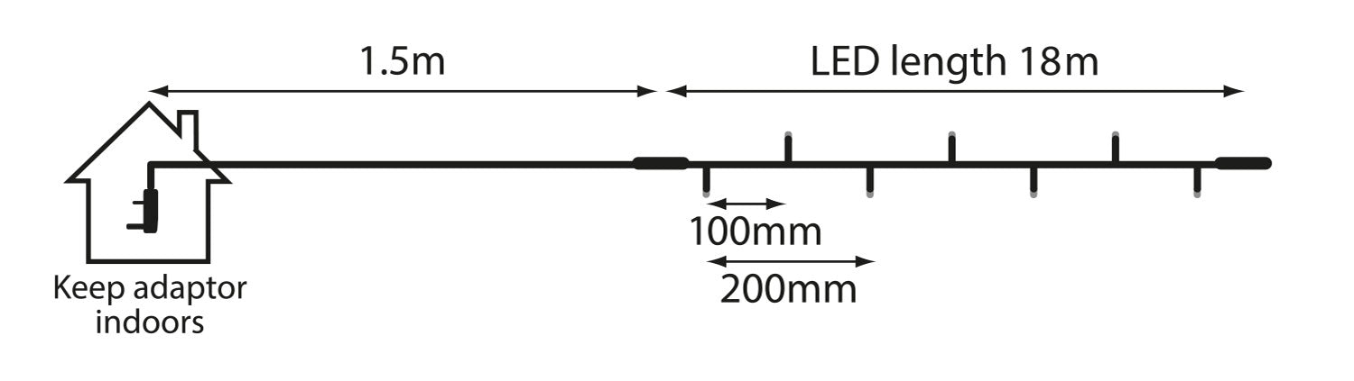 LYYT 180 LED Heavy Duty Static String Light - Multicolour RGBA - view 2