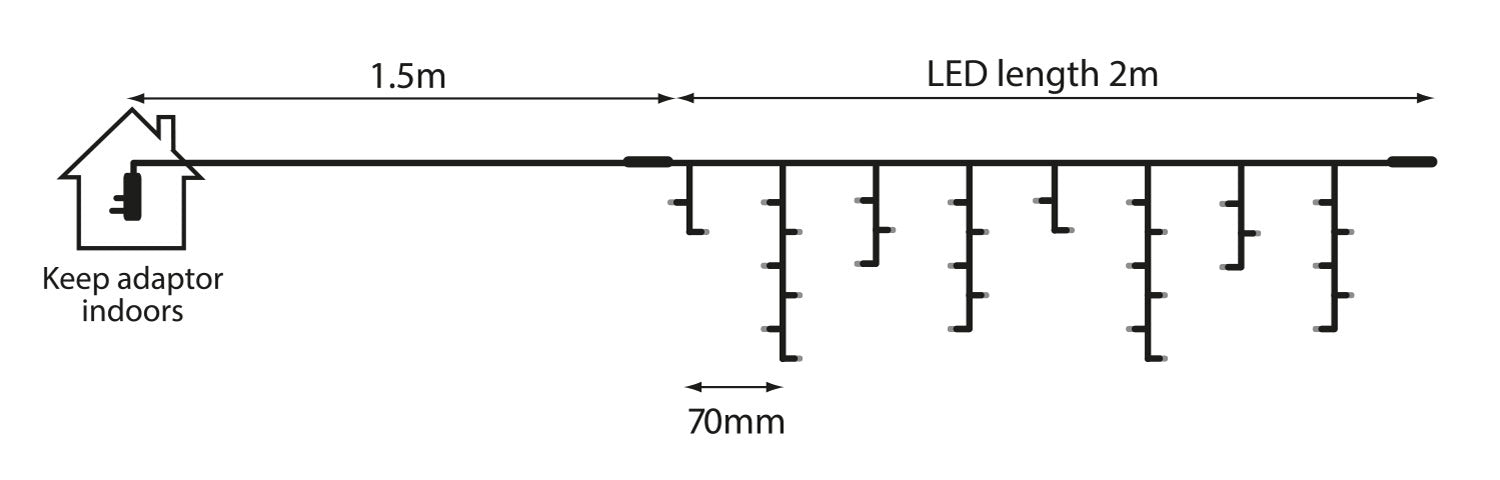 LYYT 100 LED Connectable Icicle String Light CW - view 2