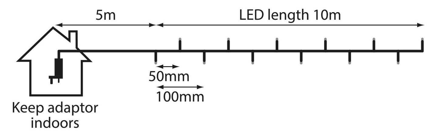 LYYT 200 LED String Lights w/Timer WW - view 5