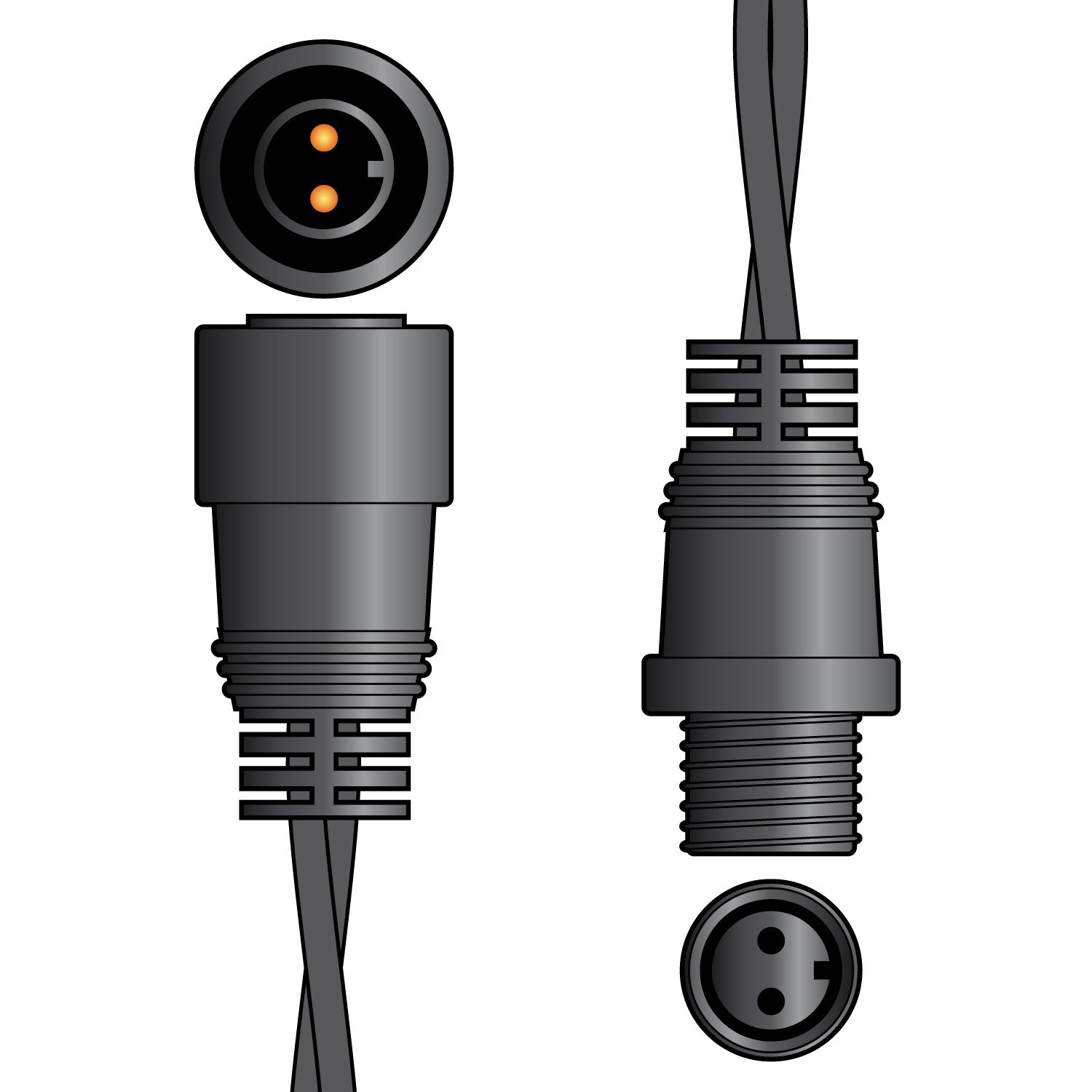 LYYT Outdoor Static 2 Wire String Light Extension Cable 5.0m - view 2
