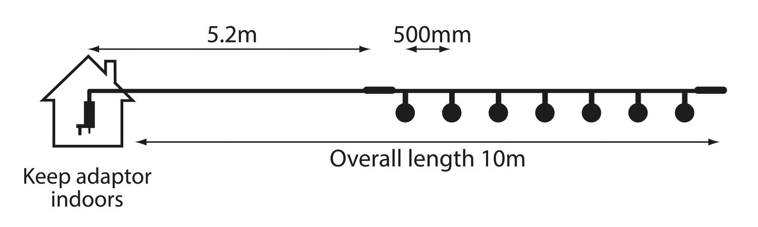 LYYT 10 Bauble Outdoor Festoon Warm White - view 2