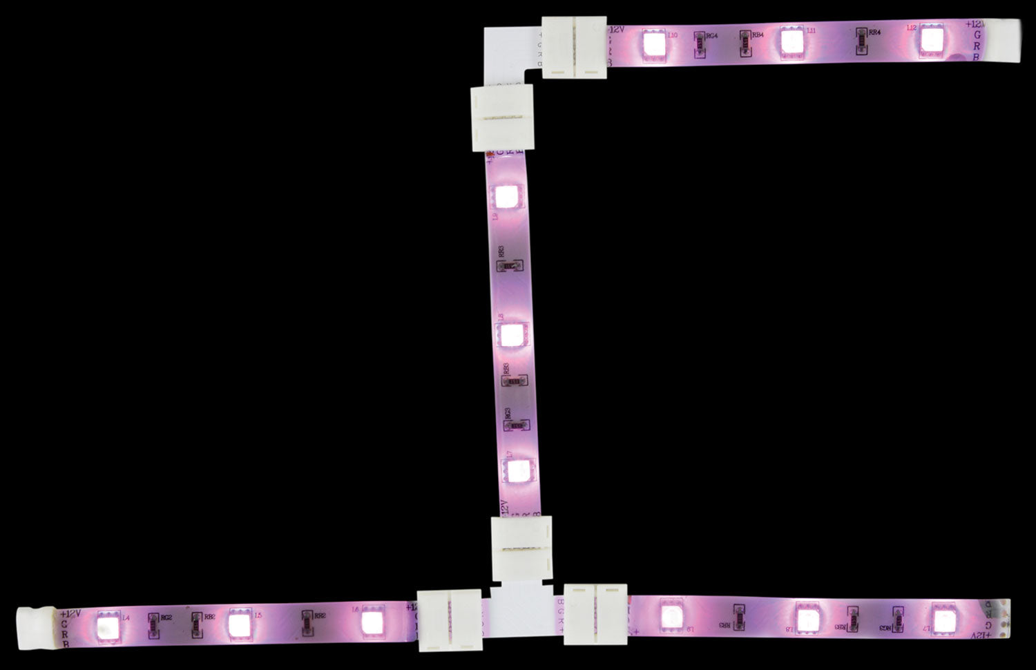 LYYT 8mm single colour LED tape L connector - pack of 5 - view 4