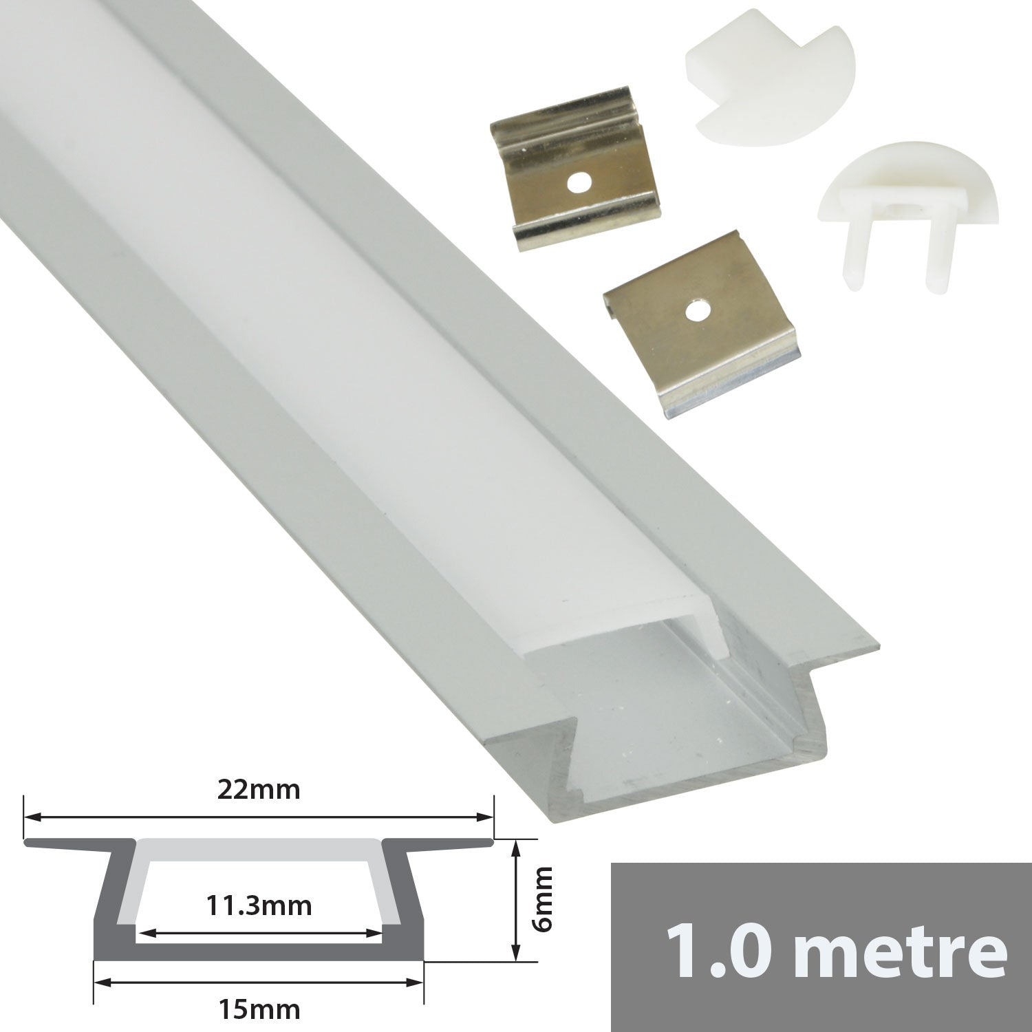 LYYT Aluminium LED Tape Profile Recess 1m - view 2