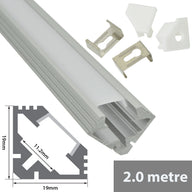 LYYT Aluminium LED Tape Profile 45° Angle 2m Translucent - view 8