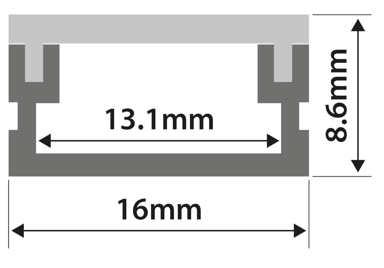 LYYT Aluminium LED Tape Profile Waterproof Short 1m