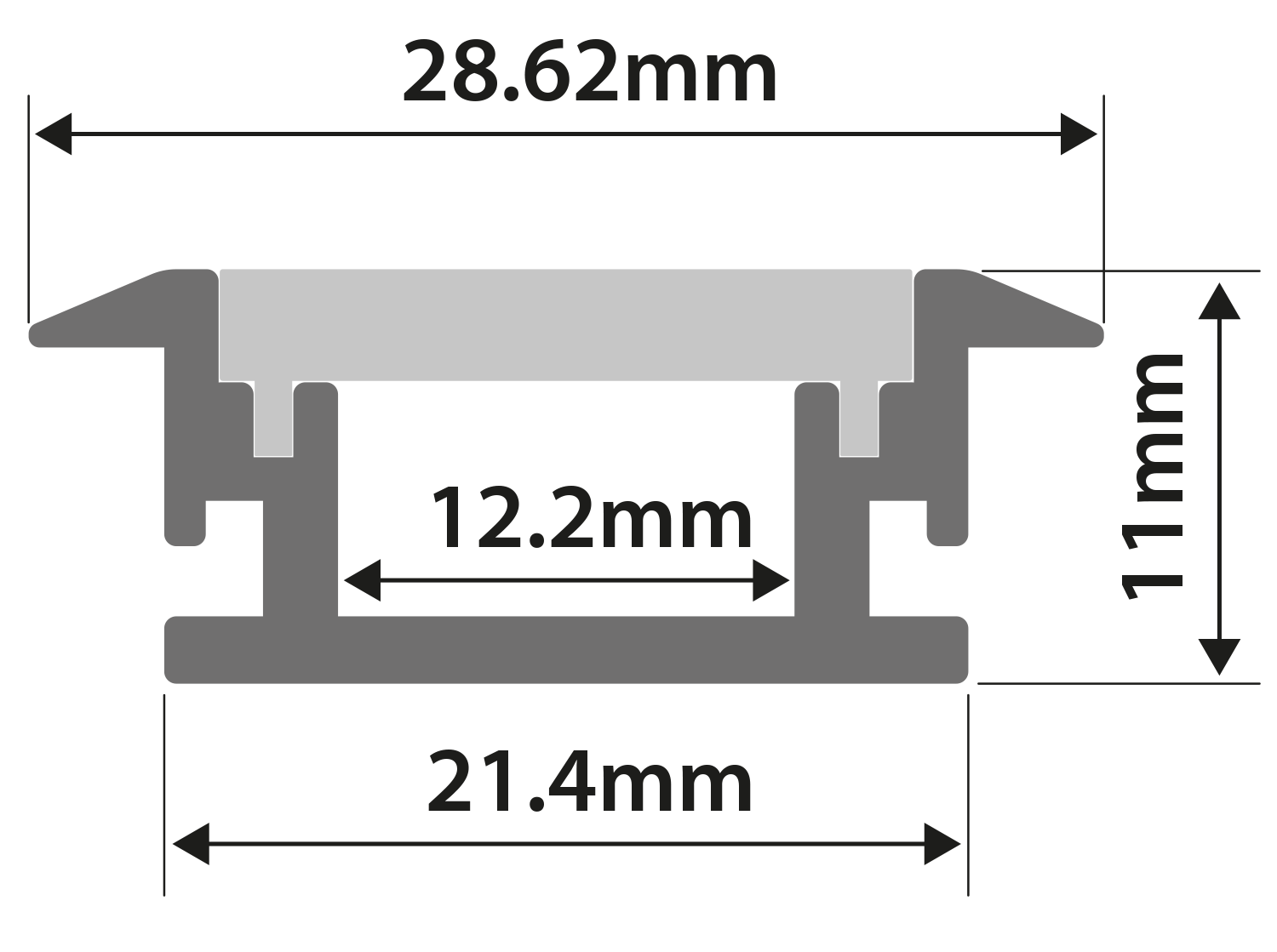 LYYT Aluminium LED Tape Profile Waterproof Recess 2m