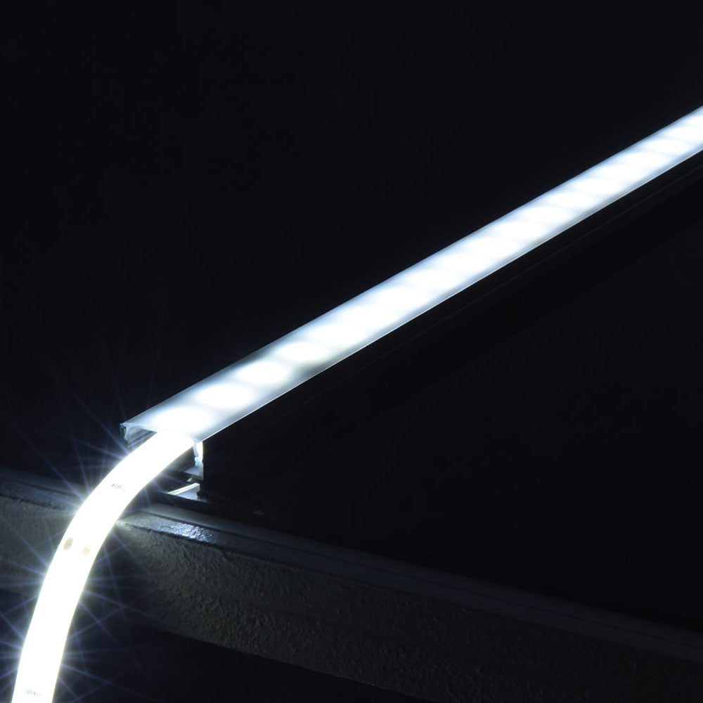 LYYT Aluminium LED Tape Profile Wide Crown 1m Black - view 10