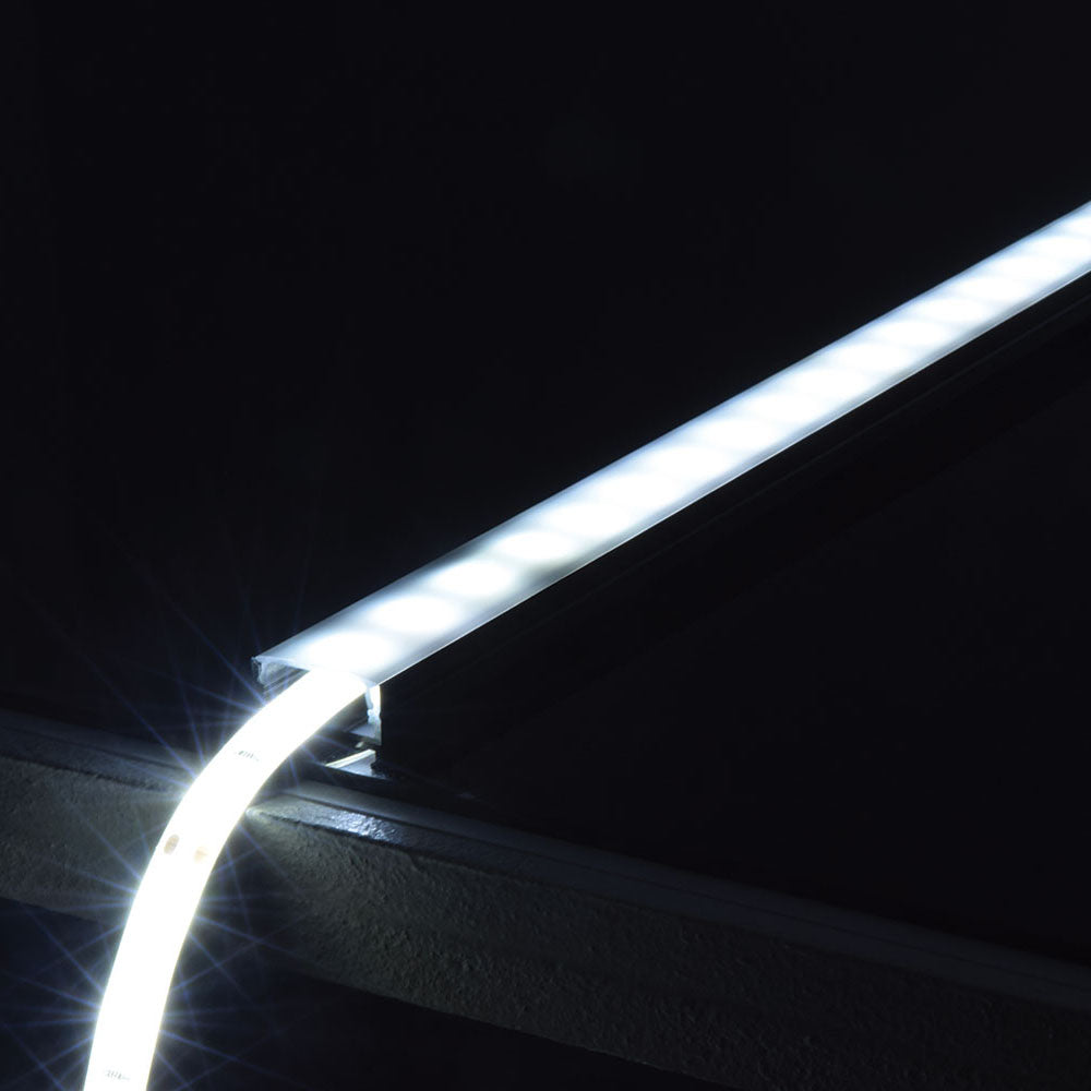 LYYT Aluminium LED Tape Profile Wide Crown 2m Black - view 10