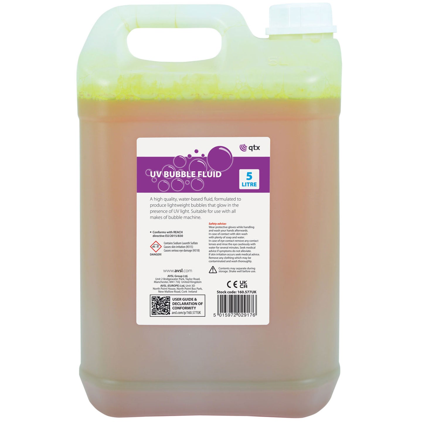 QTX UV Bubble Fluid, 5 litre
