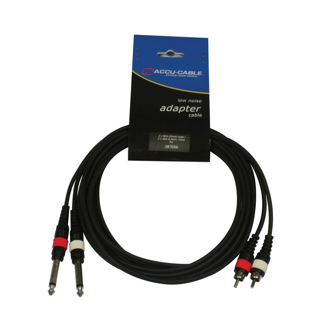 Accu Cable AC-2R-2J6M/3 2x RCA m to 2x 63 jack mon - Alternate View 1