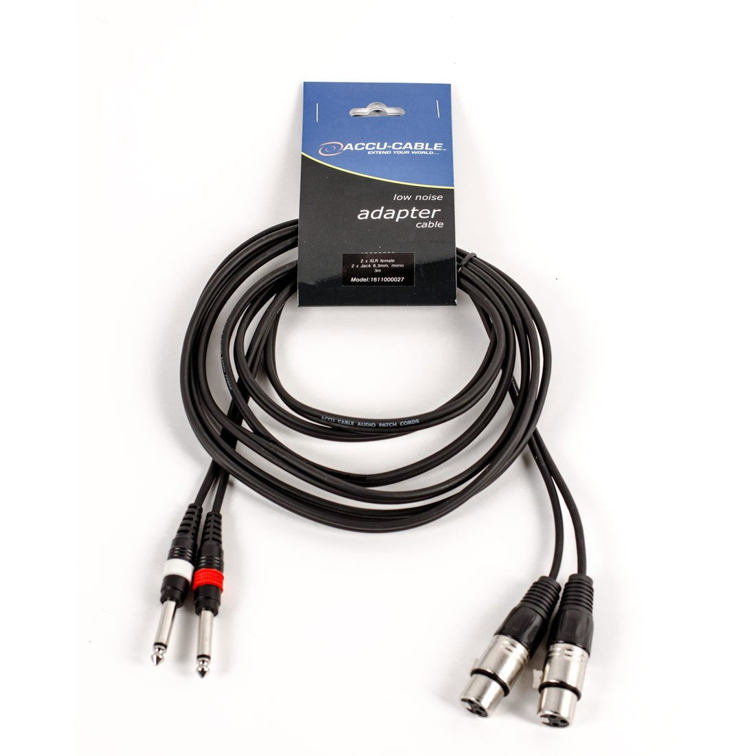 Accu Cable AC-2XF-2J6M/3 2xXLR female/2xjack male3m - Main View