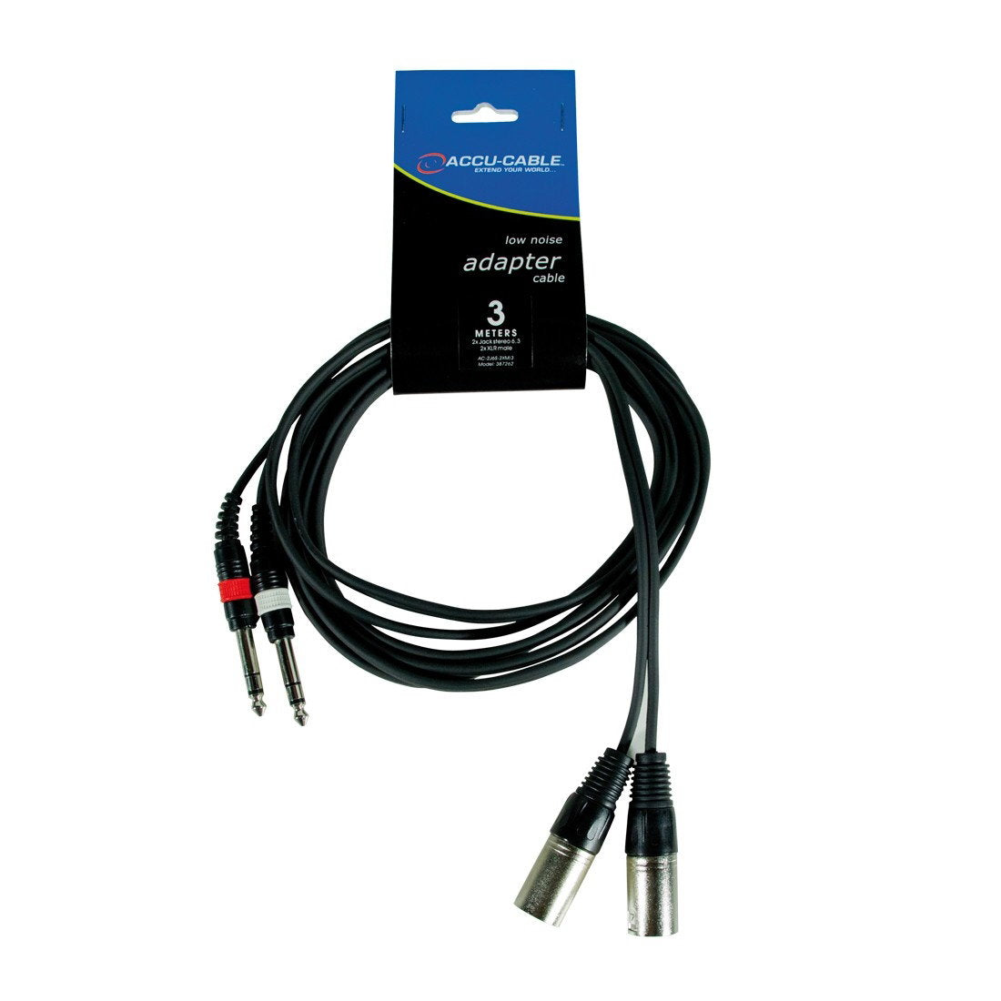 Accu Cable AC-2J6S-2XM/3 2x jack Stereo 63/2x XLR - Alternate View 1