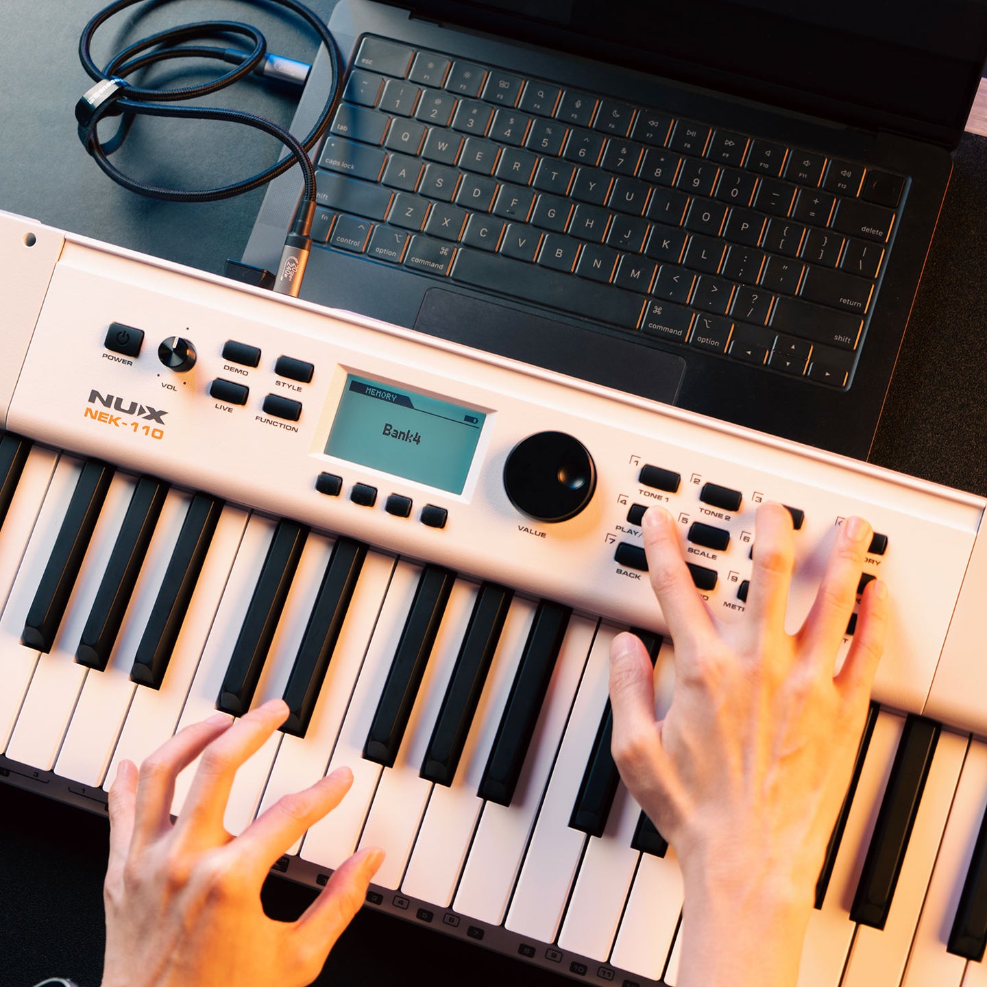 NU-X NEK-110 Portable Keyboard White - view 5