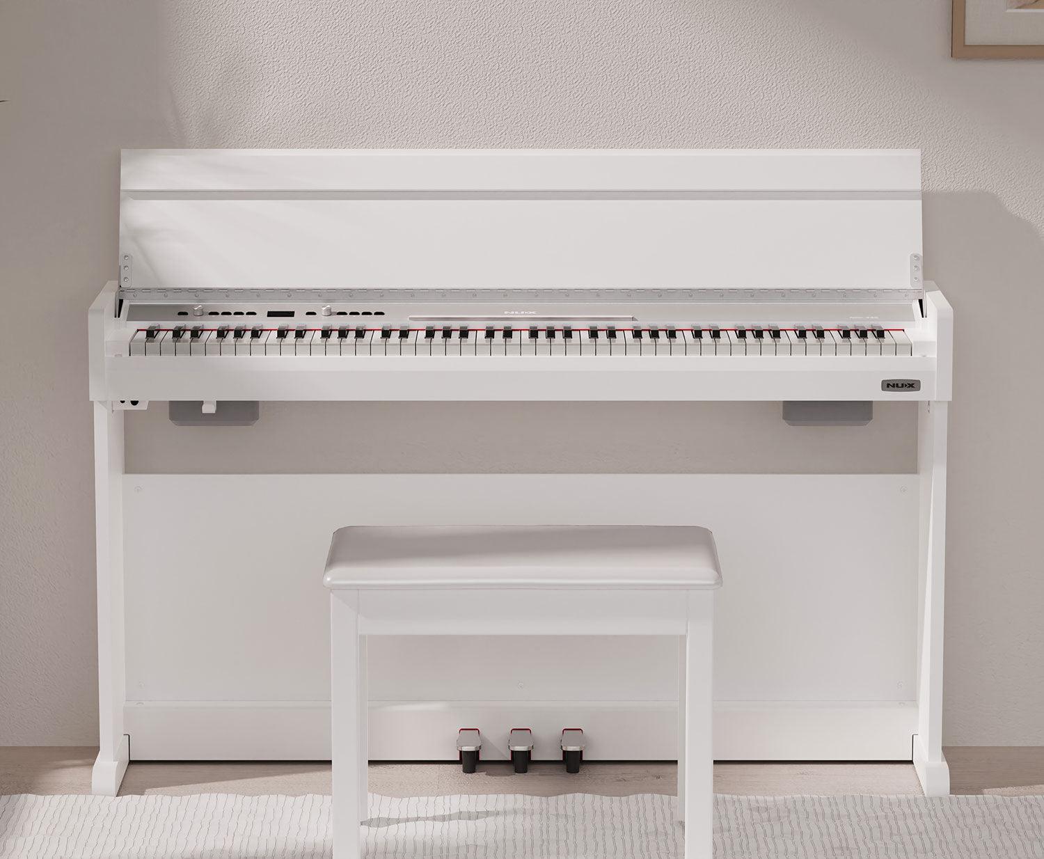 NU-X NCK-330 Digital Upright Piano - White - view 6