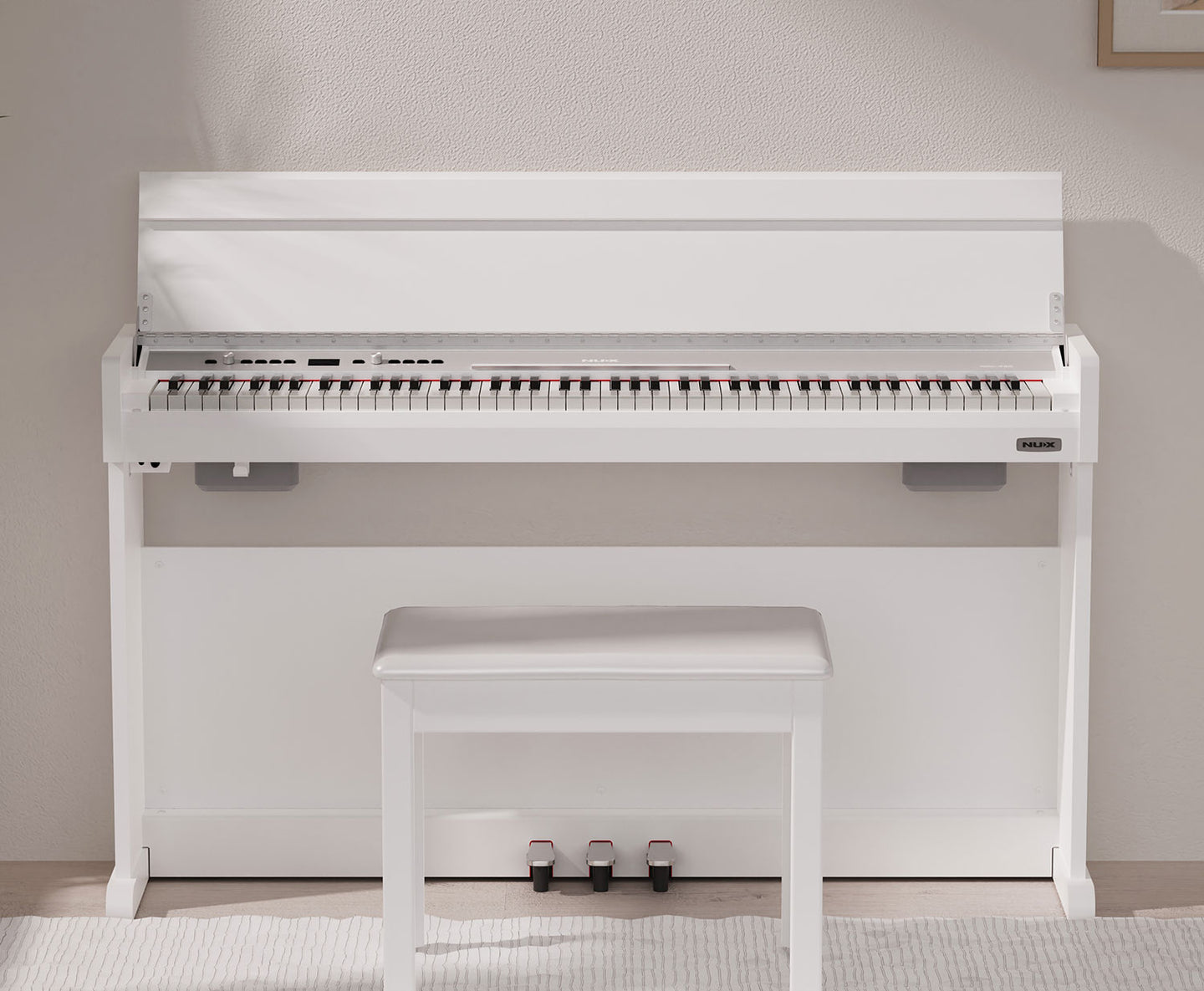 NU-X NCK-330 Digital Upright Piano - White - view 6