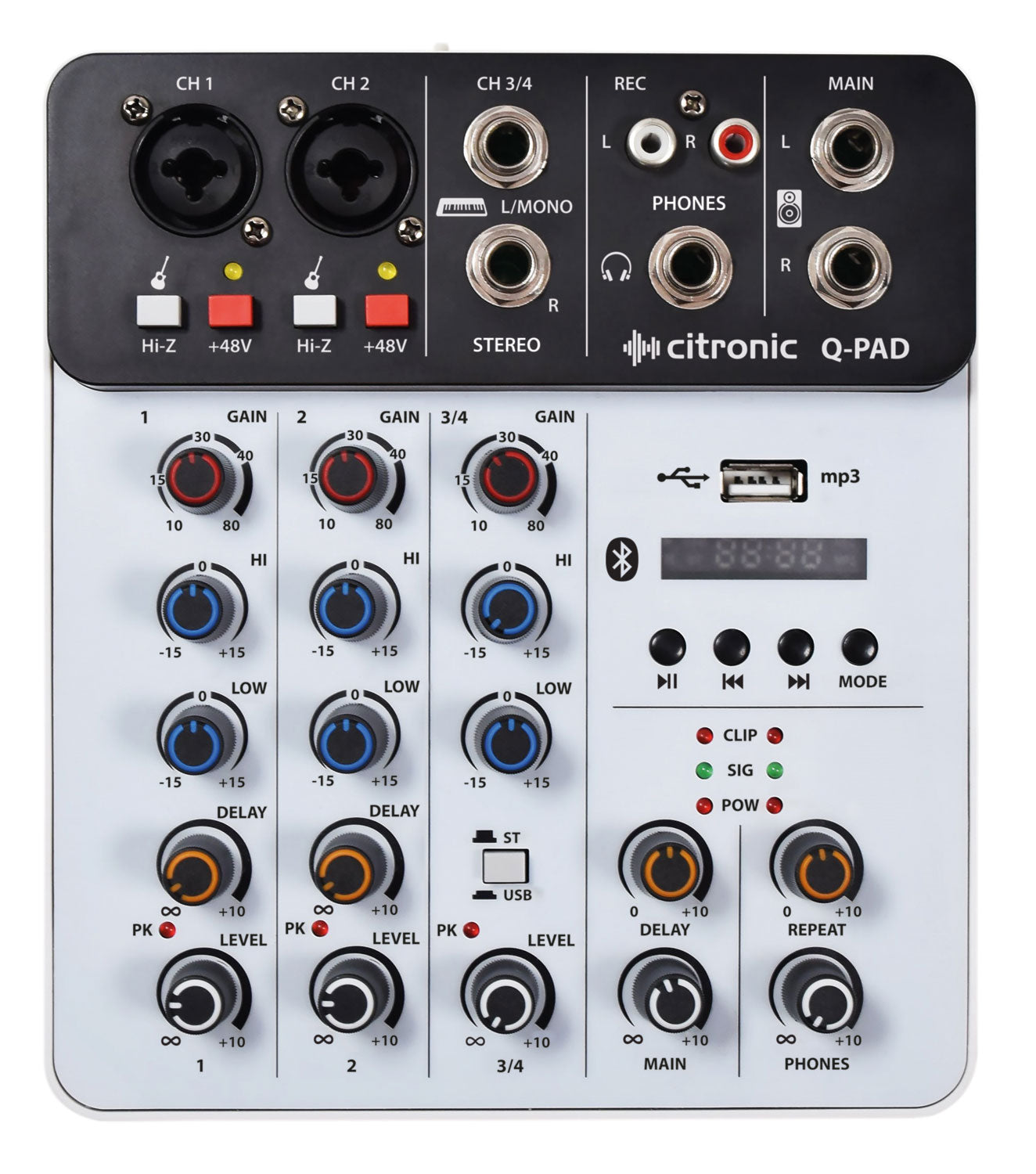 Citronic Q-PAD Compact Mixer + USB/BT/mp3