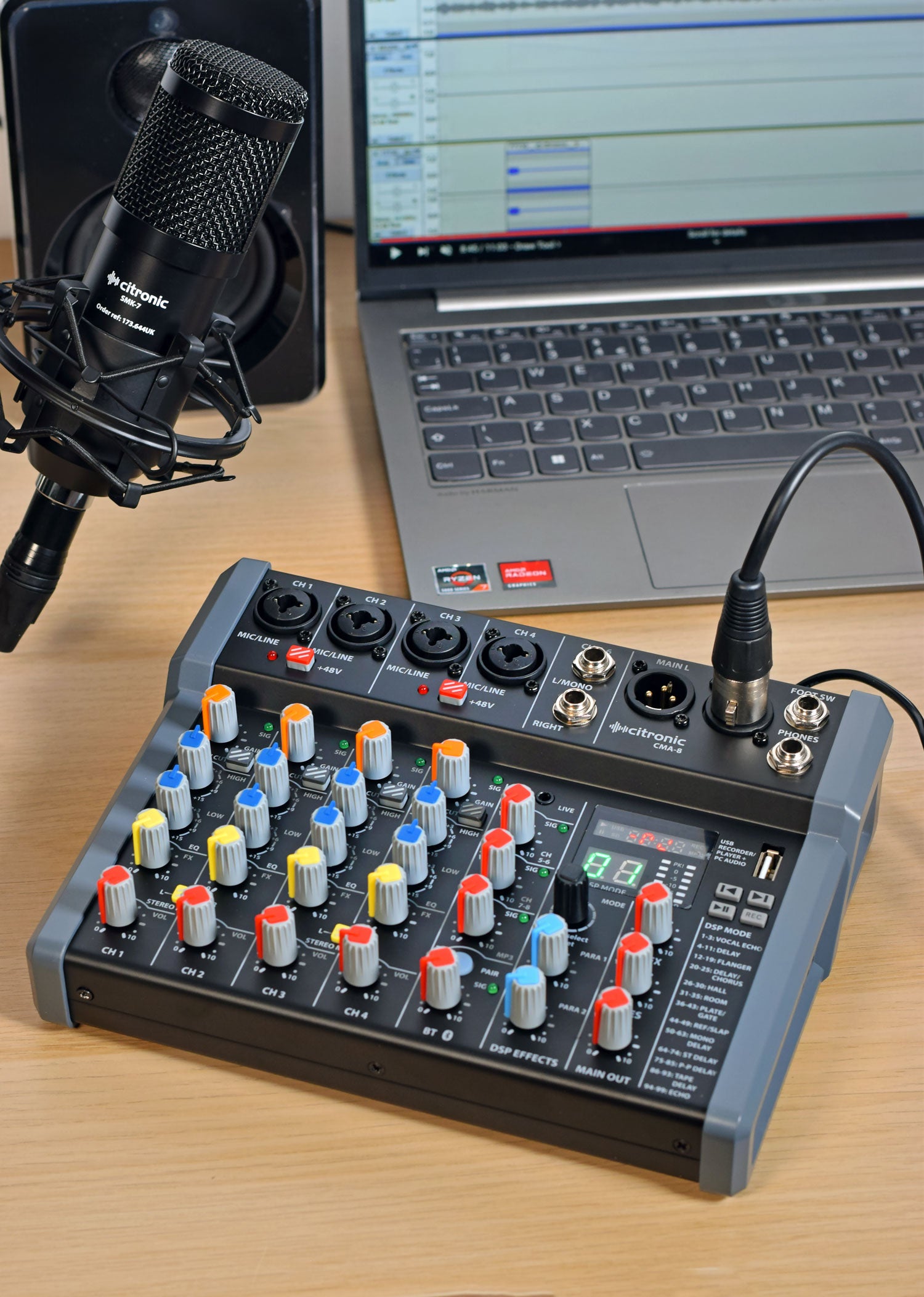 Citronic CMA-8 Compact Mixer with DSP FX and BT/USB - view 9