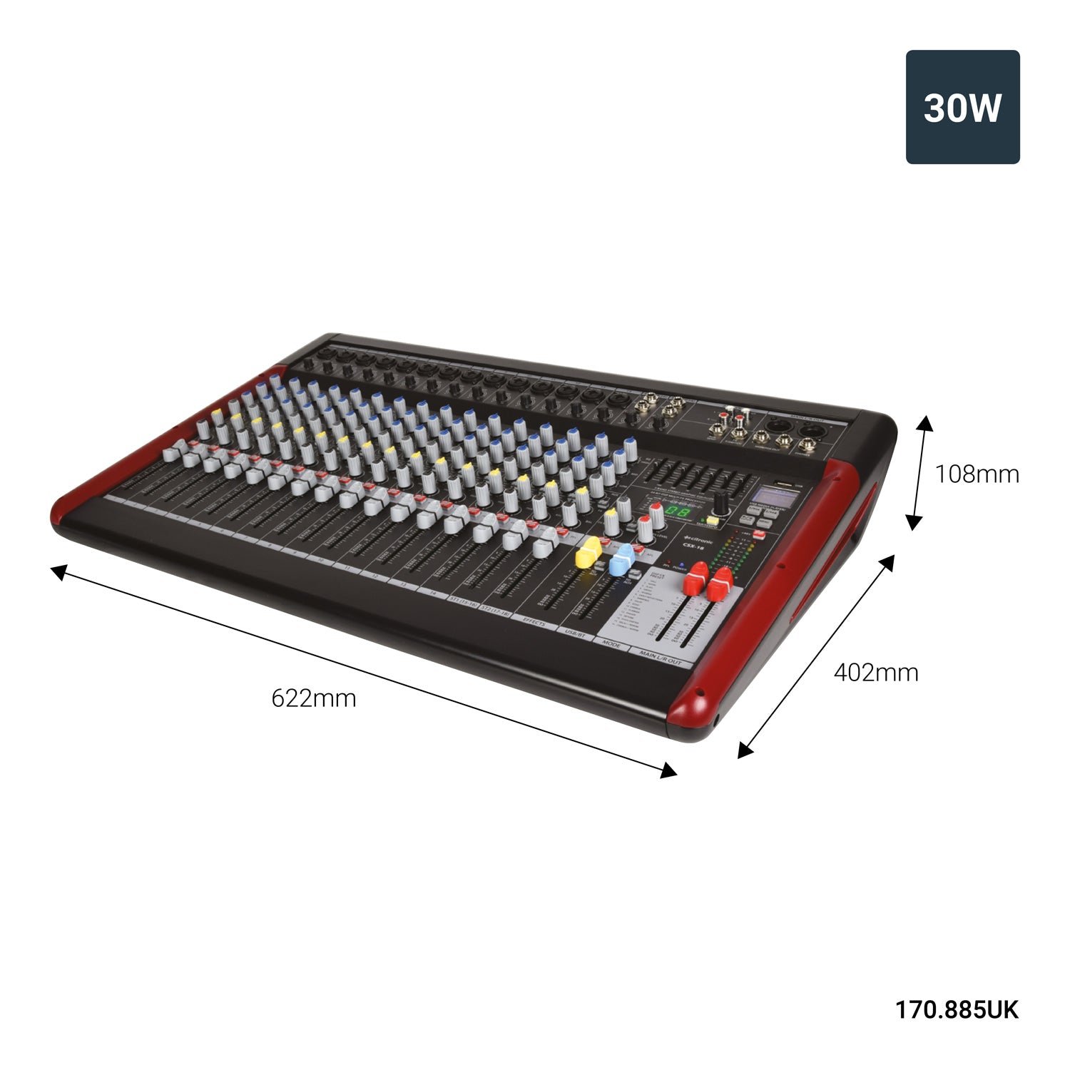 Citronic CSX-18 Live Mixer with USB/BT Player + DSP Effects - view 7