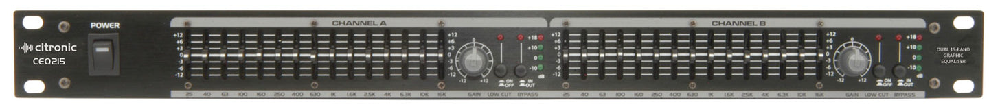 Citronic CEQ215 2 x 15-band graphic EQ