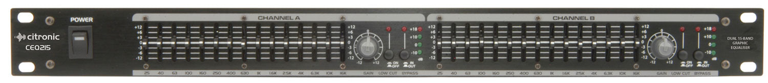 Citronic CEQ215 2 x 15-band graphic EQ
