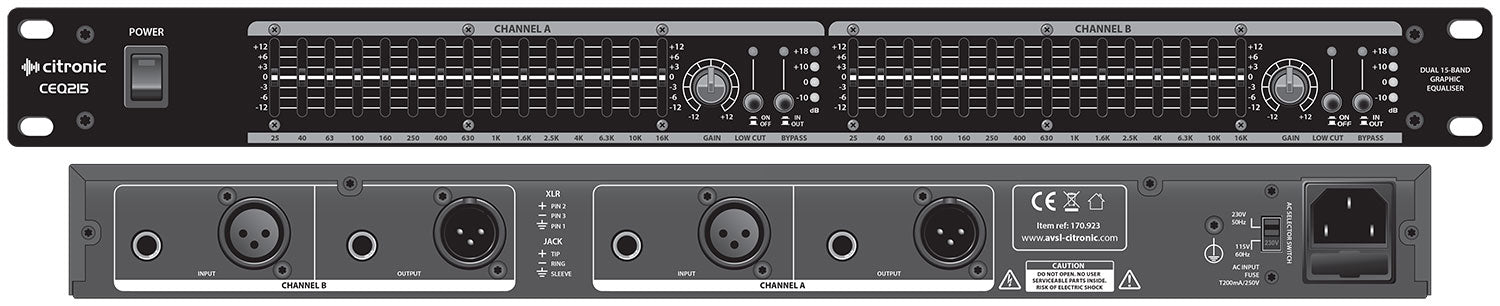 Citronic CEQ215 2 x 15-band graphic EQ - view 4