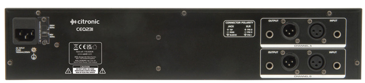 Citronic CEQ231 2 x 31-band graphic EQ - view 3