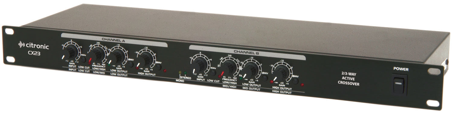 Citronic CX23 active crossover - stereo 2-way / mono 3-way - view 2