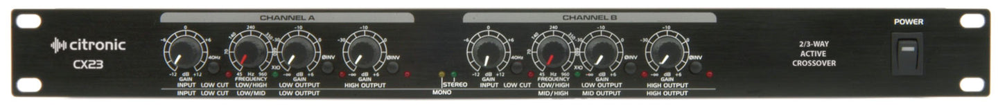 Citronic CX23 active crossover - stereo 2-way / mono 3-way - view 3