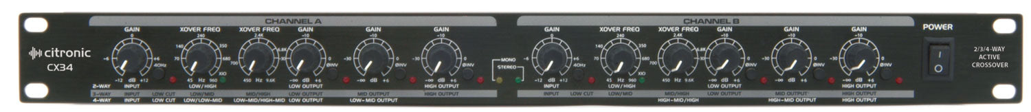 Citronic CX34 active crossover 2 / 3 / 4-way