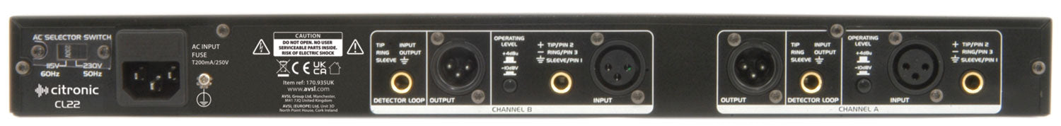 Citronic CL22 stereo compressor/limiter/gate - view 3