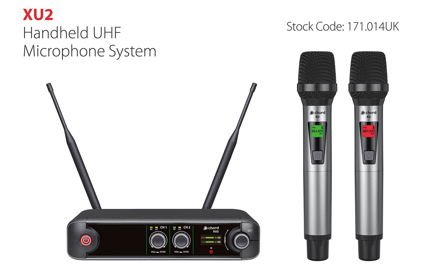 Chord XU2 Dual Handheld UHF Microphone System - view 2