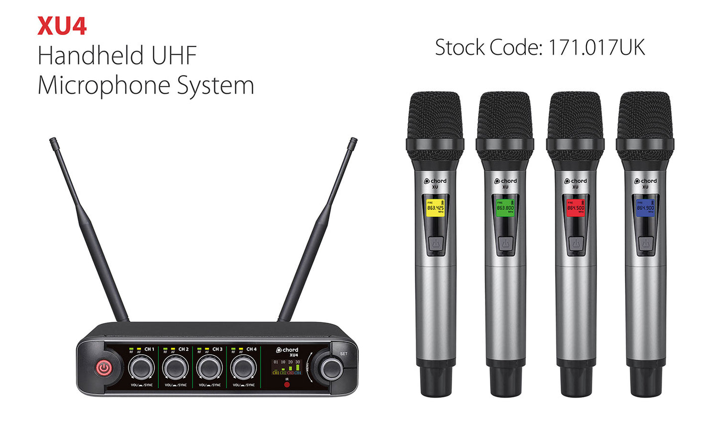 Chord XU4 Quad Handheld UHF Microphone System - view 2