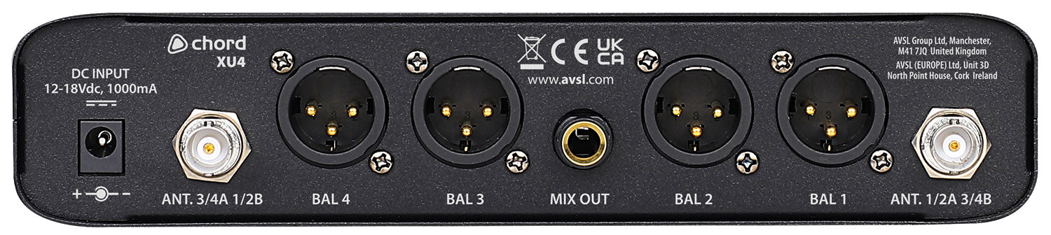 Chord XU4 Quad Bodypack UHF Microphone System - view 3