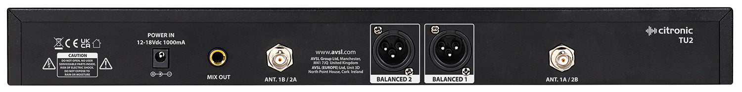 Citronic TU2 Dual PLL Mic Set - 2 x Bodypack Transmitters - view 2