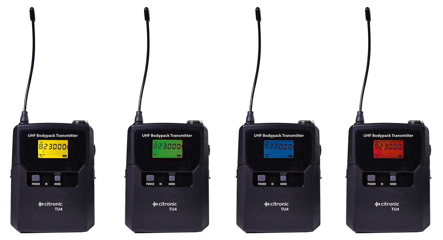 Citronic TU4 Quad PLL Mic Set 4 x Bodypack Transmitters - view 7