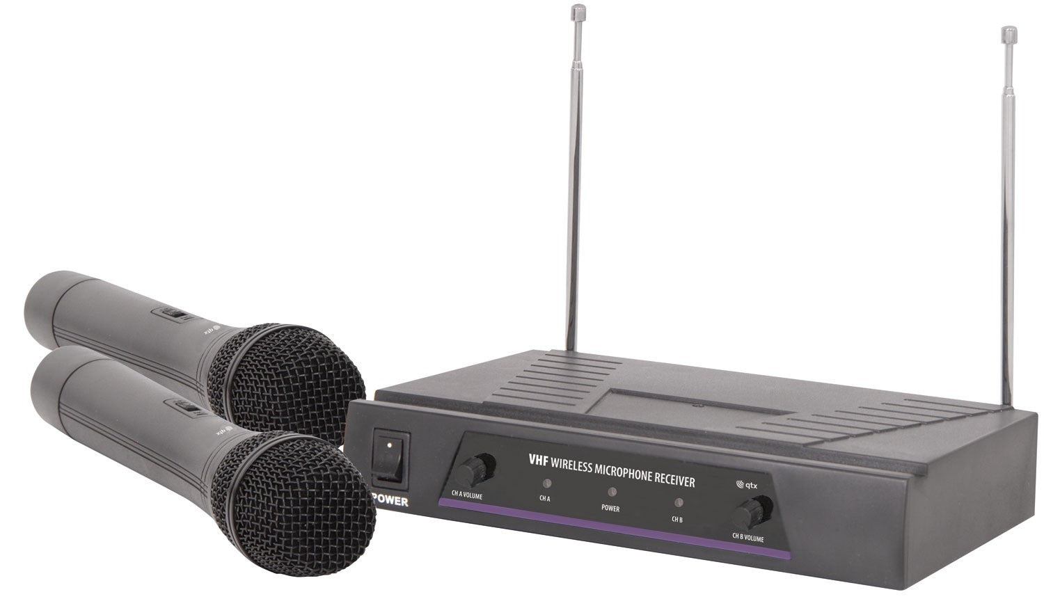 QTX VHF dual handheld wireless system - 174.1 + 175.0MHz