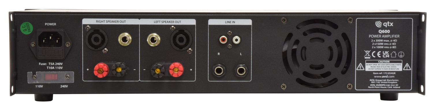 QTX Q600 power amplifier 2 x 300W - view 5