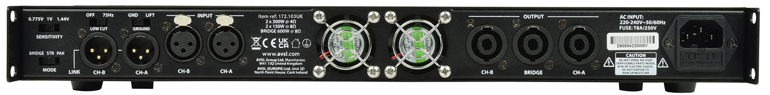 Citronic D300 Class-D Amplifier 2 x 150Wrms - view 3
