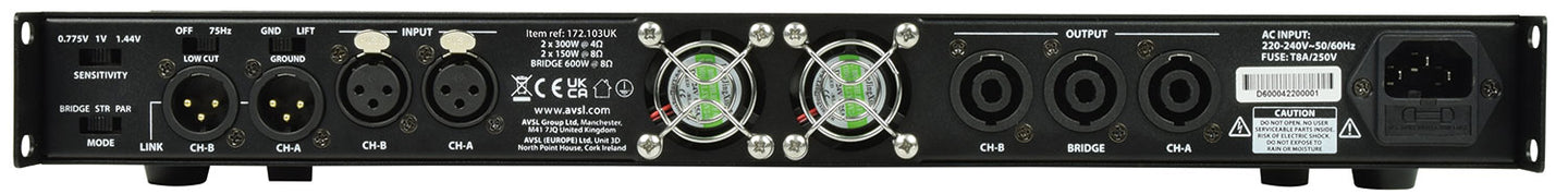 Citronic D300 Class-D Amplifier 2 x 150Wrms - view 3