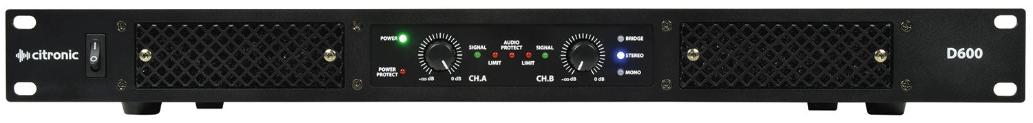 Citronic D600 Class-D Amplifier 2 x 300Wrms
