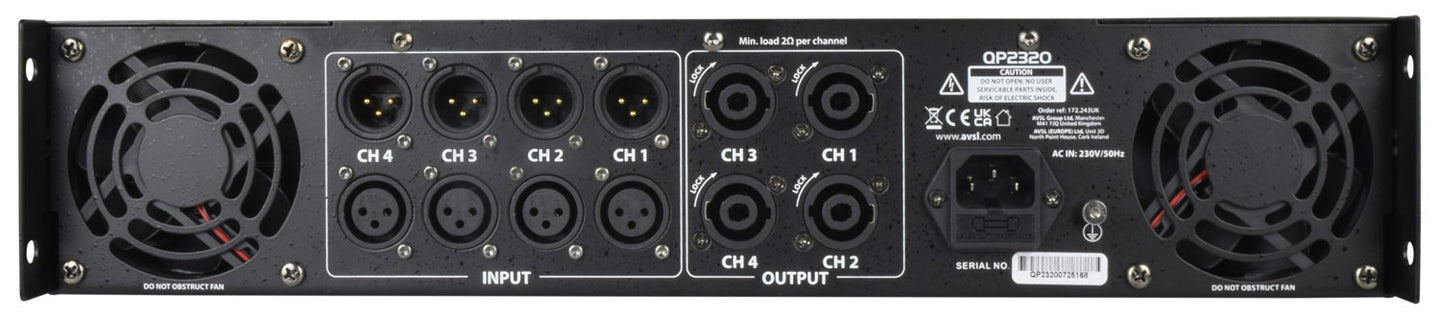 Citronic QP2320 quad power amp 4 x 580W - view 2