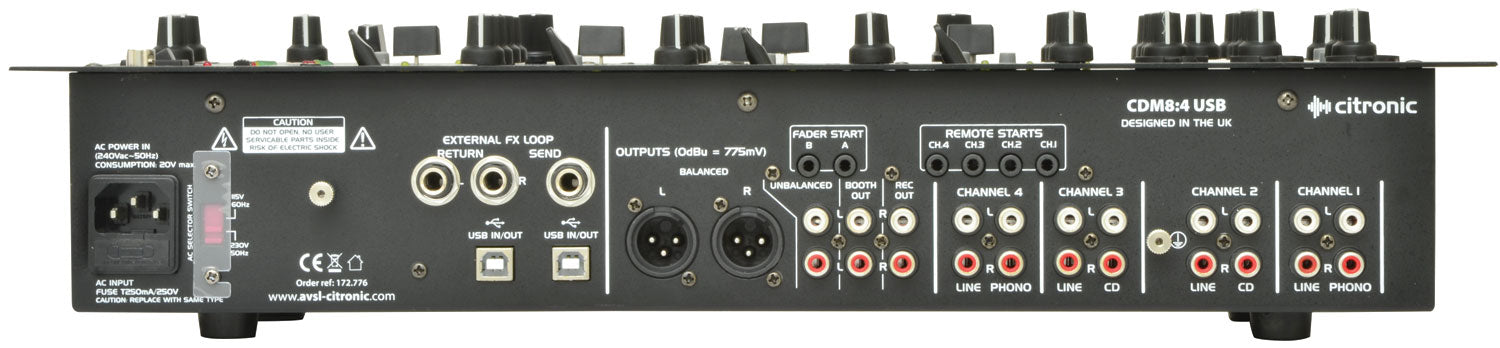 Citronic CDM8:4 USB 14 - INPUT 19" RACK DJ MIXER - view 4