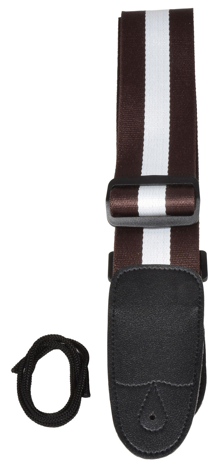 Chord Guitar Strap Webbing Brown & White - view 2