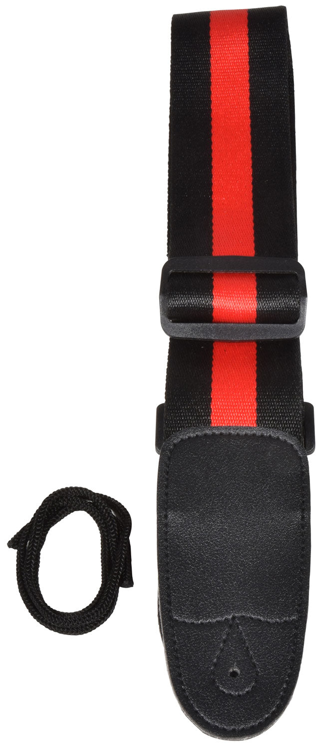 Chord Guitar Strap Webbing Black & Red - view 2