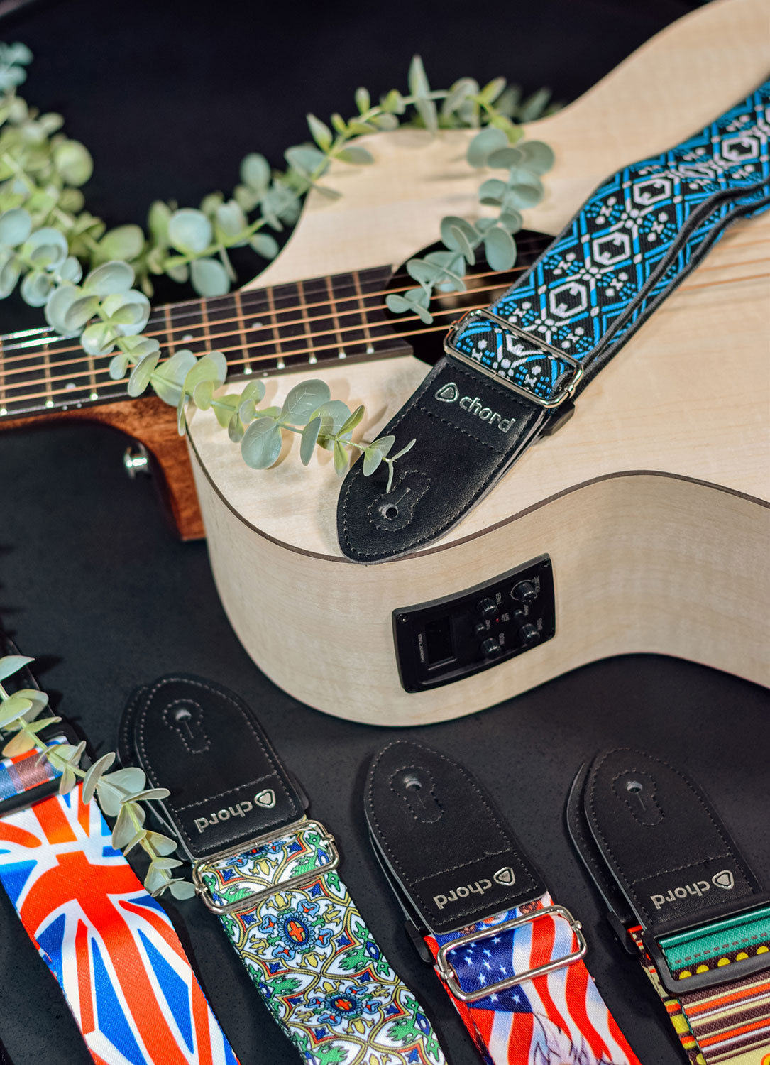 Chord Blue Jacquard Deluxe Guitar Strap - view 5